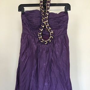 Purple dress with accent on the chest area